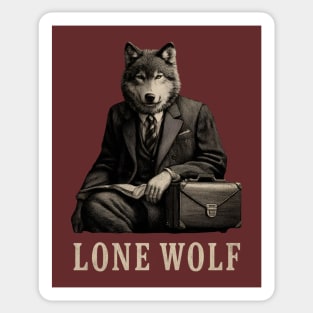 Lone Wolf Businessman - Corporate Alpha Mindset Sticker